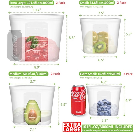 Translucent Food Storage Bag Set - Picture 2 of 4